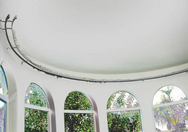 Install Bay Window Curtain Rod Single, Arched Curtain Rods For Windows
